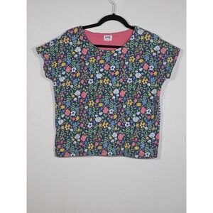 Kite Womens 8 Organic Cotton Floral Short Sleeve Tunic Top Tee Multicolor
